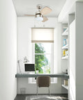 Ocean Breeze 30 Inch Ceiling Fan With Light Indoor LED, 3 Dual Finish Blades in home office setting