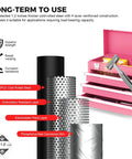 Cross-section view of pink 3 Drawer Metal Tool Box With EVC Liners And Latch Closure, highlighting construction and durability layers.