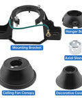 Universal Ceiling Fan Mounting Bracket Kit With Decorative Cover And Hardware For 1 Inch Down Rod And 30 Degree Slope Install