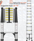 Telescoping Aluminum Ladder 12.5 Feet With Non Slip Feet Portable Collapsible Extension Ladder For Home Roof Loft RV Use EN131 Certified