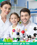 Family using 452 Piece Chemistry Molecular Model Kit With C60 For Hands On Learning Atoms, Bonds And Structures