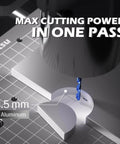 3020-PRO Ultra CNC Router Machine With All-Metal Frame demonstrating cutting power on aluminum with upgraded 710W spindle