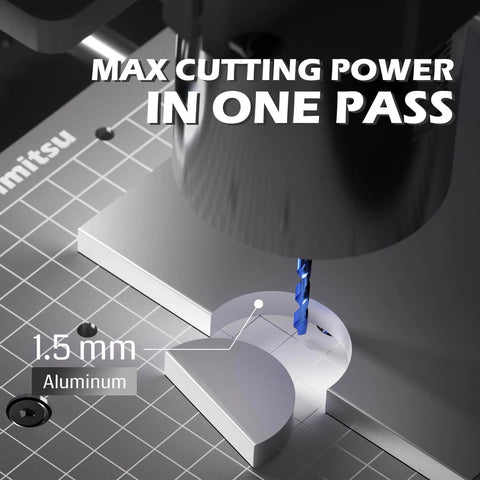 3020-PRO Ultra CNC Router Machine With All-Metal Frame demonstrating cutting power on aluminum with upgraded 710W spindle
