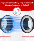 Hassle Free Magnetic Dust Collection Quick Connect Fitting System For Shop Vacuums And Woodworking Machinery With Four And Two Point Five Inch Rare Earth Adapter Kit, showing strong magnetic connector and steel ring port receiver.