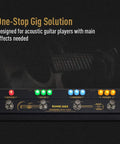 Acoustic Guitar Pedal Multi Effects With Analog Preamp And 2 Band EQ, warm sonic wood finish with reverb and delay controls.