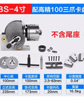 Top Shelf Universal Dividing Head Featuring Knockout Heavy Duty Three Jaw Chuck And Plug Play Precision Tailstock For Shop Ready CNC Milling Router Rotary Table Projects with accessories and specifications.