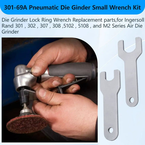 Heavy Duty Pneumatic Die Grinder Wrench Kit 2 Piece Set Including 301 69A Small And 301 69B Large Replacement Jaws in use with air tool.