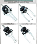 Slide Hammer Puller Set 19 Piece With Front Wheel Hub Bearing Remover And Rear Wheel Axle Hub Dent Shaft Tool Kit showing jaws