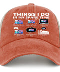 Spare Time RV Camper Golf Hat With Adjustable Back Buckle Color Options To Match Any Outfit Ideal For Photos Road Trips And Hangouts With Friends Everyday features RV-themed graphics.