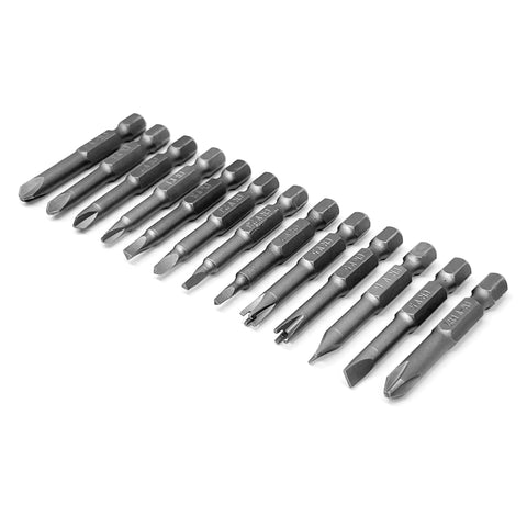 Heavy Duty 13 Piece Special Shape Screwdriver Insert Bit Set With Phillips Slotted Spanner Y Style Triangle And Inner Cross Heads No Fuss Cr V Steel for quick swap.