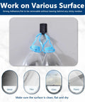50 Pack Hook And Loop Cable Ties For Under Desk Cable Management shown on wall with surface compatibility examples of metal, tiles, glass, plastic.