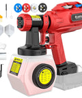Professional Grade Cordless Paint Sprayer Compatible With Milwaukee 18V Side Fill 1200 ML Tank 43000 RPM Four Nozzles Tool Only components including gun, tank, and accessories.