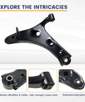 Subaru Forester Front End Suspension Kit With 12 Piece Lower Control Arms Ball Joint Sway Bar Link Outer And Inner Tie Rod End Boots Compatible With 2014 2015 2016 2017 2018 K622856 K622857 black steel lower control arm
