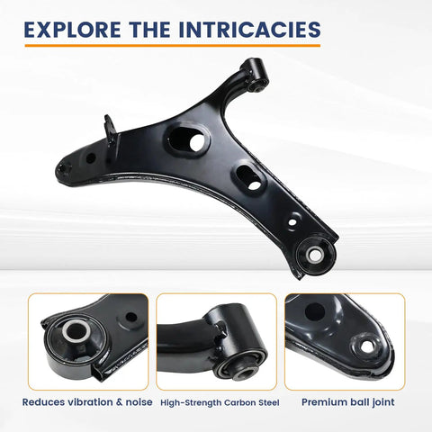 Subaru Forester Front End Suspension Kit With 12 Piece Lower Control Arms Ball Joint Sway Bar Link Outer And Inner Tie Rod End Boots Compatible With 2014 2015 2016 2017 2018 K622856 K622857 black steel lower control arm
