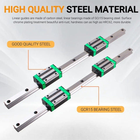 HGR20 400Mm Linear Rail Guide With HGH20CA Bearing Blocks 4 Pieces For 3D Printers And CNC Machines High Rigidity High Load Smooth