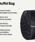 Massive Capacity Extra Large Foldable Nylon Duffle Bag For Travel And Storage With Zippered Pockets side view