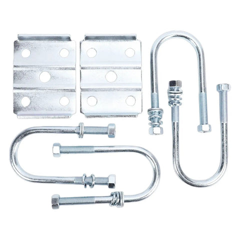 Essential 1/2 Inch U Bolt Kit For 3500 Lb Axle Repair Heavy Duty Suspension Hardware With 2 Inch Pitch And 5.5 Inch Length For Secure Trailer Trailering Fix It Now, zinc-coated U-bolts and plates
