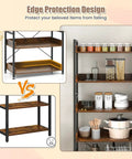 Five Tier Industrial Bookshelf With Four Hooks Built Tough Anti Tip Raised Edge Open Storage For Books Plants Decor.