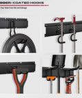 64 Inch Beast Of A Heavy Duty Garage Tool Organizer Wall Mount Rack System With Adjustable Hooks Anti Rust Alloy Steel 300 Lbs Capacity