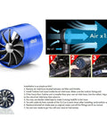 Turbocharged Turbonator Air Intake Fan For Cars And Trucks, Gas Saver And Quick Acceleration Boost, 2.5 To 3.0 Inch