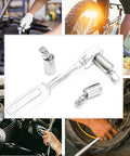 Beefed Up One Quarter Inch Universal Joint Swivel Socket Adapter With 360 Degree Rotating End, Impact Socket Extension, CRV Steel, Heavy Duty Chrome Vanadium Build For Tight Angles, Obstructed Areas, And Narrow Spaces on white background