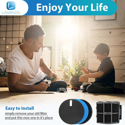 Father and son playing with toys, highlighted 2998 Multiclean Lift Off Vacuum Filter Compatible With 2998 2999 2849 3000.