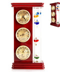 Dope Analog Weather Station With Galileo Thermometer Barometer Hygrometer And Quartz Clock For Indoor Outdoor Use