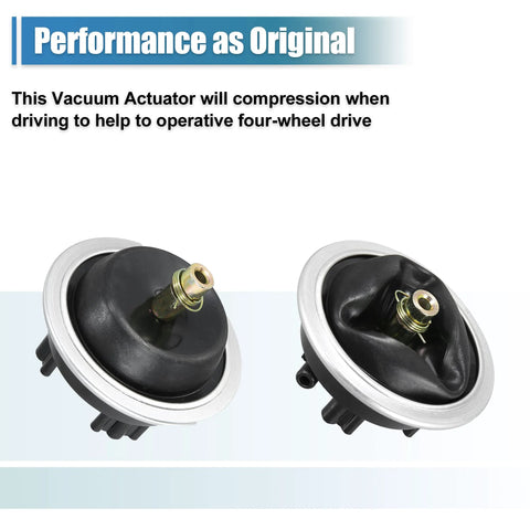 Two front-differential vacuum actuators, black housing with silver ring and brass connectors.