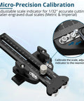 Micro-Precision Calibration of Dead Nuts On Accuracy Thin Rip Jig For Table Saw with adjustable measurements for accurate cuts.
