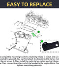 Sturdy Starter Mounting Bracket For Cars And Trucks Beefy Steel Support That Keeps Starter Holes From Cracking And Bolts From Stripping Easy Install Reduces Vibration Keeps Your Starter Tight For Quick Dependable Cranks. Black steel starter bracket for GM diesel engine install diagram