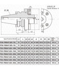 Technical drawing of Heavy Duty BT50 CNC Collet Chuck Adapter Wielding FMA47625 Sleeve specifications with dimensions.