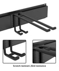 Wall Mounted Ski Rack With 32 Inch Rails For 10 Pairs Five Adjustable 11 Inch Hooks Custom Spacing For Different Skis Holds Up To 300 Lbs Fits Most Skis And Snowboards Perfect Garage And Shed Storage showing close-up of skid resistant hooks.