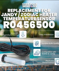 Pool And Spa Temperature Sensor Replacement For R0456500 shown with cable and installation details.