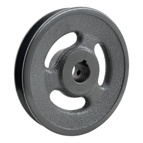 7/8 Inch Bore Single Groove V Belt Pulley 5.25 Inch OD Cast Iron Motor Pulley For A Ax B BX 4L 5L V Belts BK5578 Heavy Duty Drive Wheel