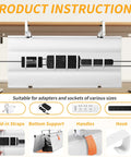 Under Desk Cable Management Tray With Clamp No Drill 36 Inch Cord Organizer showing installation instructions