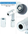 Nine Piece Grease Gun Tip Set With Universal Couplers For All Grease Lubrication Jobs Includes 90-degree angled coupler