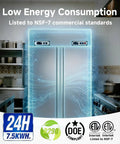 Top Shelf Commercial Fridge And Freezer Combo With Wifi Smart Control Dual Zone 36 Cu Ft upright stainless steel cooler in kitchen.