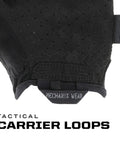 Close-up of Specialty Vent Tactical Gloves With Breathable Mesh And Palm Ventilation, black tactical carrier loop, X Large size.
