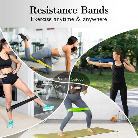 Multicolor Resistance Bands Set With Five Levels For Home Gym And Outdoor Workouts used in various exercises
