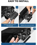 Installation steps for Universal Marine Boat Rear View Mirror 10.5 Inch By 4 Inch Upgrade Ride Ready showing bracket adjustment.