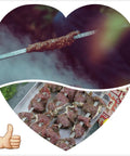 22 Inch Stainless Steel Flat Kabob Skewers With Wooden Handles 12 Pack Reusable Shish Kebab Sticks grilling meat