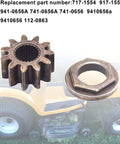 Steering Shaft Pinion Gear Bushing For Cub Cadet MTD Tractors Keeps You Rolling, gear and nut on lawn tractor background