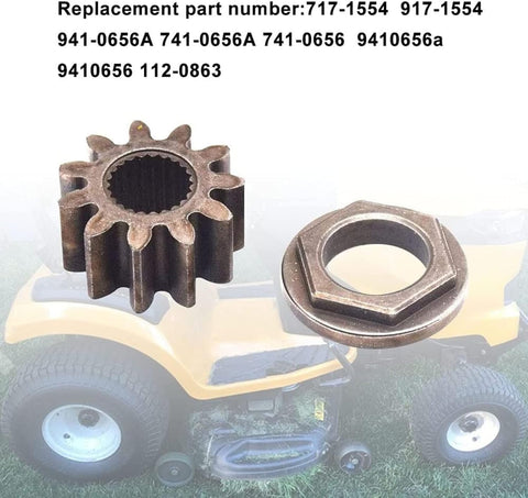 Steering Shaft Pinion Gear Bushing For Cub Cadet MTD Tractors Keeps You Rolling, gear and nut on lawn tractor background