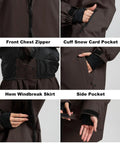 Baggy Fit Ski Jacket For Men And Women Insulated Waterproof Windproof Snow Coat showing zippers and pockets details