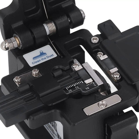 Heavy-Duty Optical Fiber Cleaver Machine With Precise 0.5 Degree Cutting Angle, showing the sharp cutting mechanism and adjustable parts.