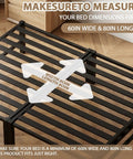 Rock Solid Queen Bunkie Board 57X80 Black Foldable Bed Platform showing bed dimensions 60in wide and 80in long.