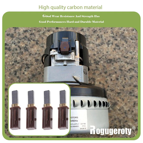 4 Pack Vacuum Motor Carbon Brush Replacement For Ametek Lamb 333261 33326-1 next to motor on stone surface