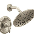 Brantford Brushed Nickel Posi Temp Shower Trim Kit with 8 Inch Eco Performance Rain Shower and Traditional Handle