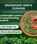 Workhorse 6.3 Inch Harvesting Shears With Magnetic Springless Action shown with ergonomic non-slip grip in use