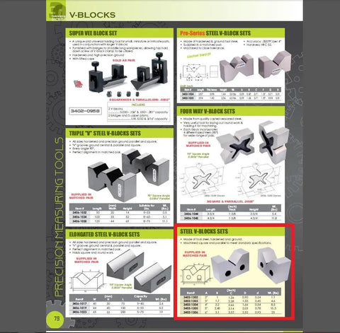 Steel V Block Set With 6 Inch Length, 2 1/2 Inch Width, 3 1/2 Inch Height, Hardened Ground Tool Steel, Machinist Grade V Block For Milling And Drilling, Precision Square And Parallel Surfaces, pair shown